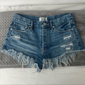 Free people loving good vibrations Jean shorts
